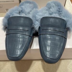 Brand New fur slip on loafers